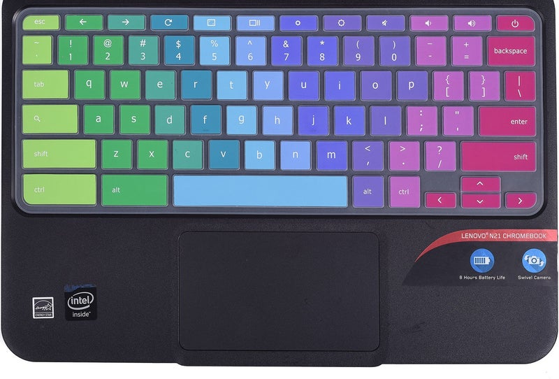 CaseBuy Colorful Lenovo Chromebook Keyboard Cover for Lenovo Chromebook Flex 3 11 / Lenovo Chromebook C330 11.6 /Chromebook 100e 300e 500e N20 N21 N22 N23 11.6/Chromebook N42 N42-20 14 inch, Rainbow - Image 5
